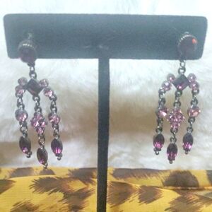 Victorian Purple Dangle Earrings